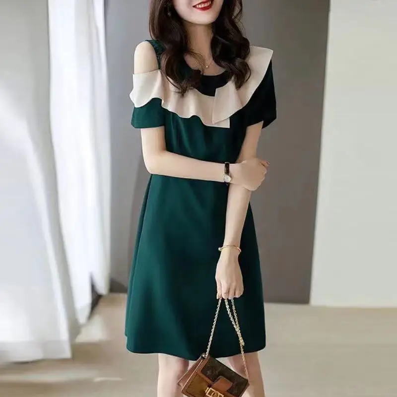 2024 Black Off-Shoulder Ruffled Dress for Women — feature 15