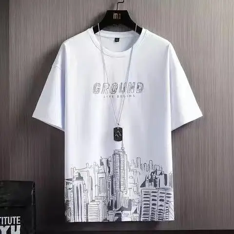 Men Ice Silk Graphic Shorts Set Black Summer Casual - Image 21