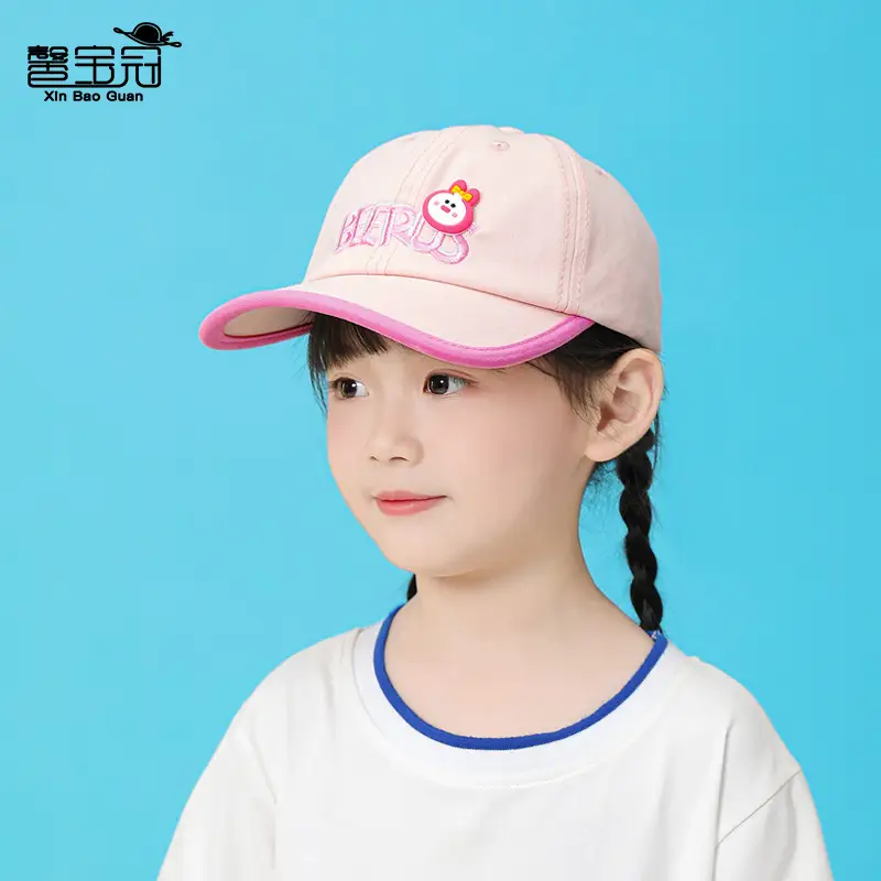 Kids Cartoon Purple Baseball Cap with Flower Embroidery - Image 9