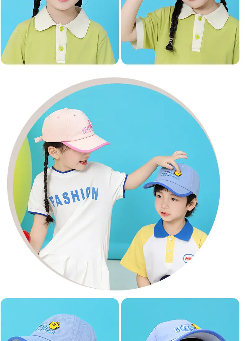 Kids Cartoon Purple Baseball Cap with Flower Embroidery — feature 16