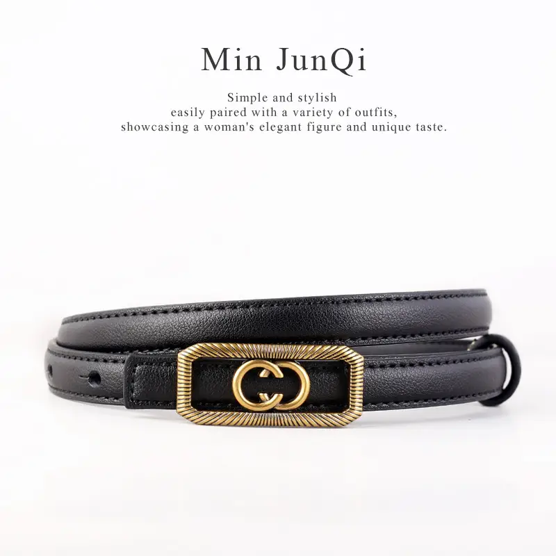 Women's Interlocking Genuine Leather Belt 100cm - Image 4
