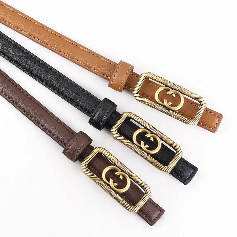 Women's Interlocking Genuine Leather Belt 100cm - Image 5