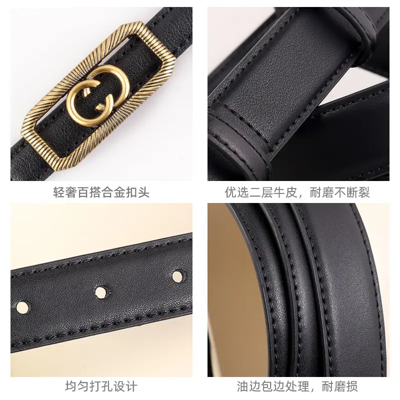 Women's Interlocking Genuine Leather Belt 100cm - Image 6