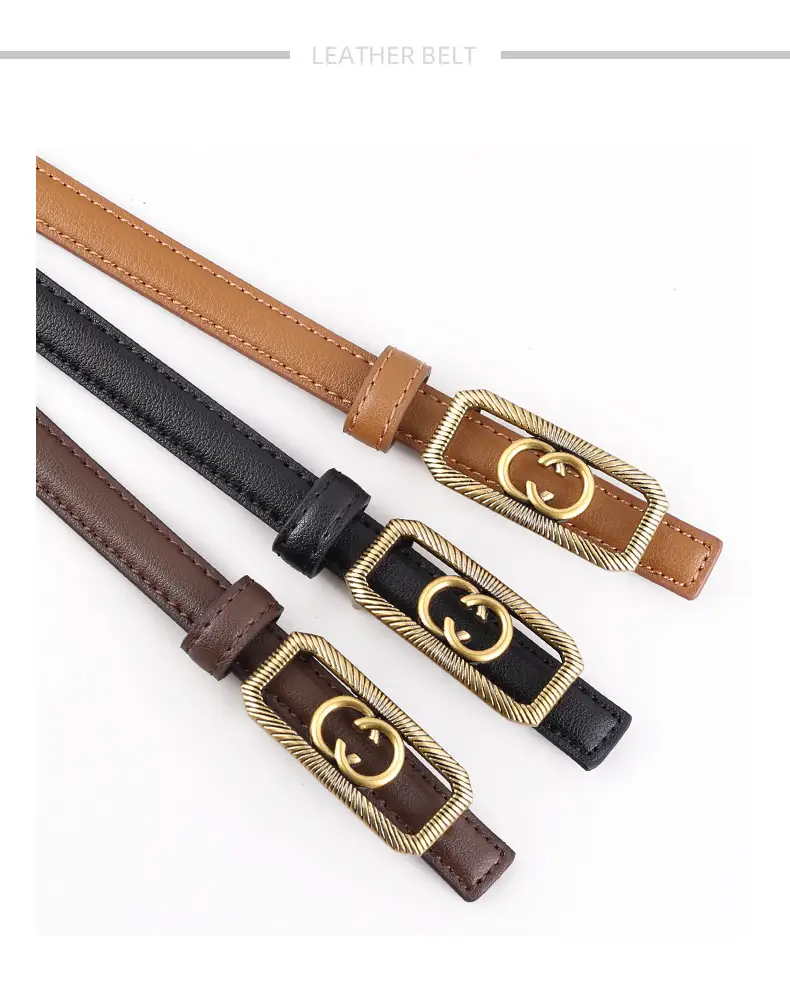 Women's Interlocking Genuine Leather Belt 100cm — feature 24