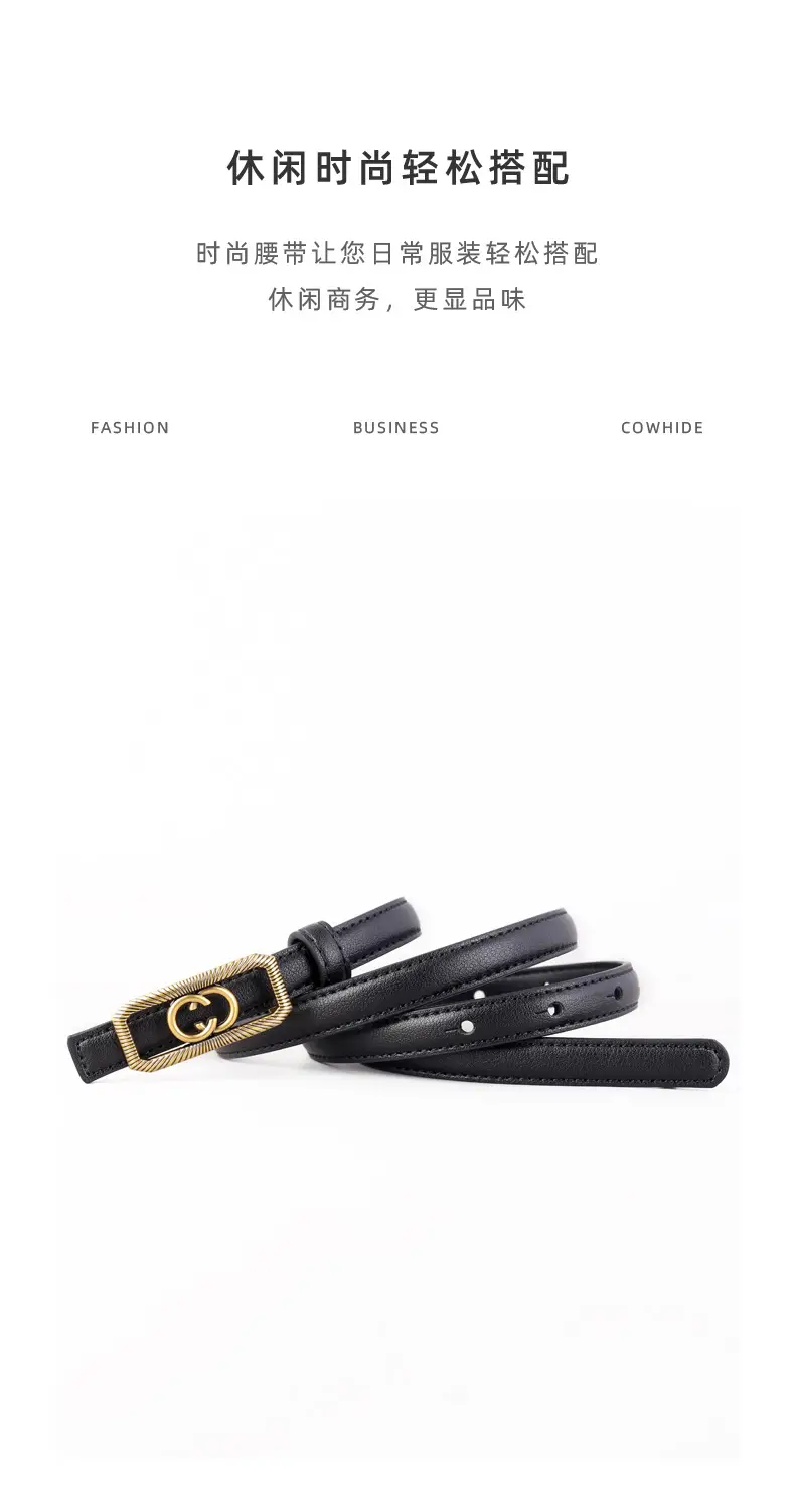 Women's Interlocking Genuine Leather Belt 100cm — feature 27