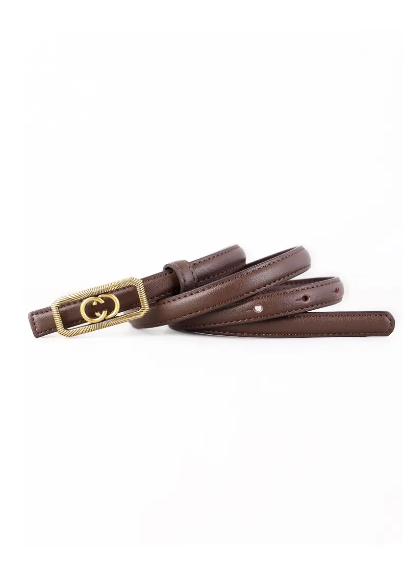 Women's Interlocking Genuine Leather Belt 100cm — feature 29