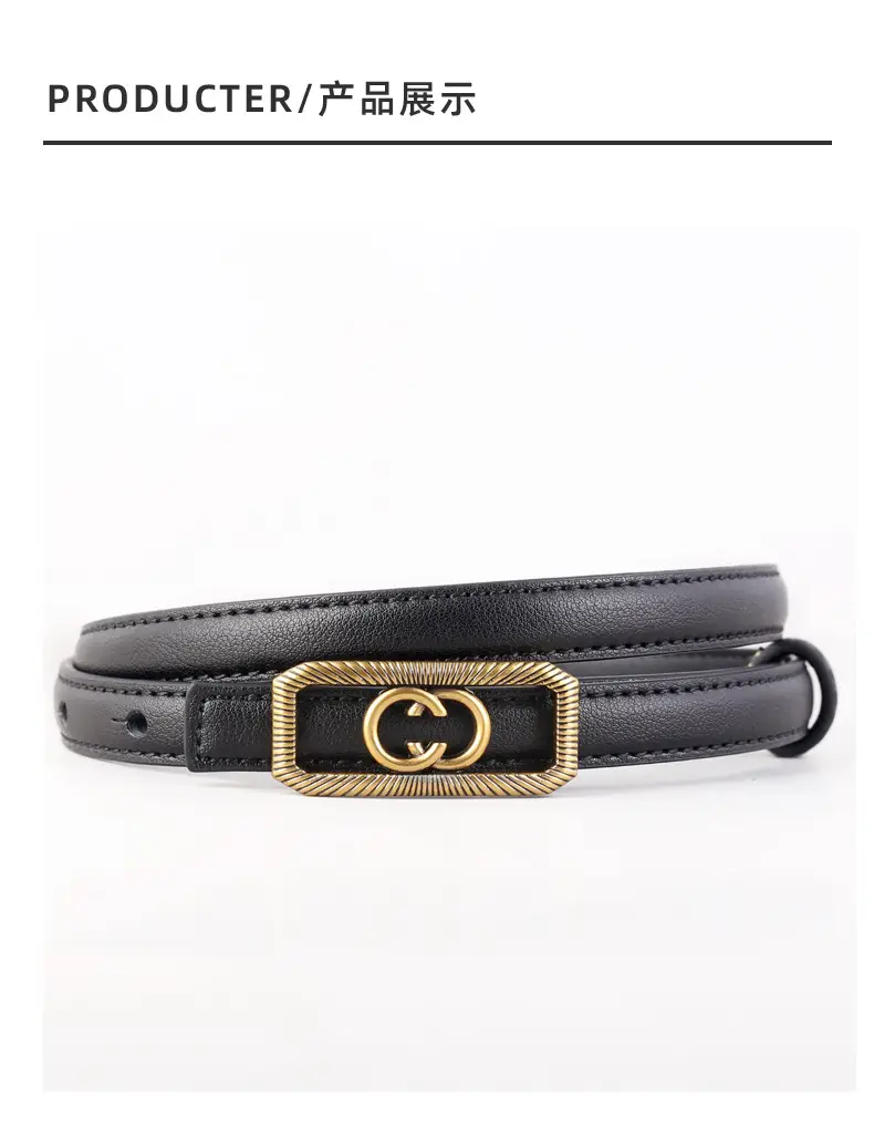 Women's Interlocking Genuine Leather Belt 100cm — feature 37