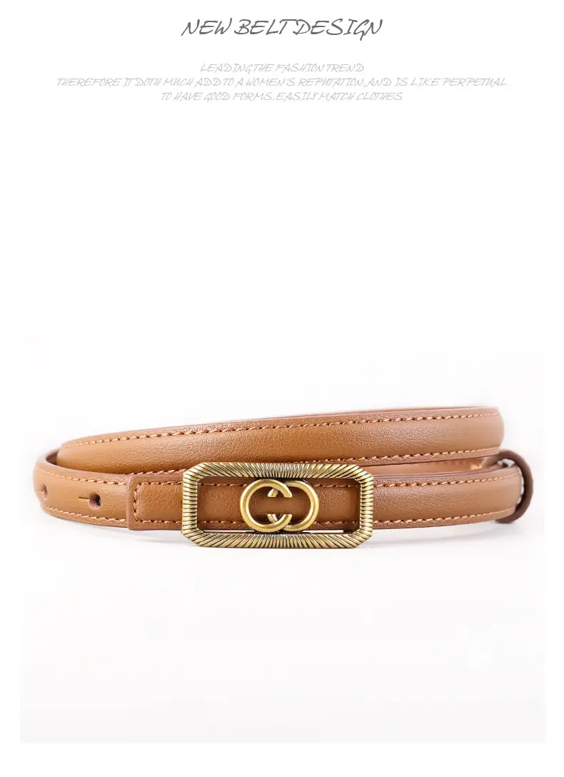 Women's Interlocking Genuine Leather Belt 100cm — feature 38