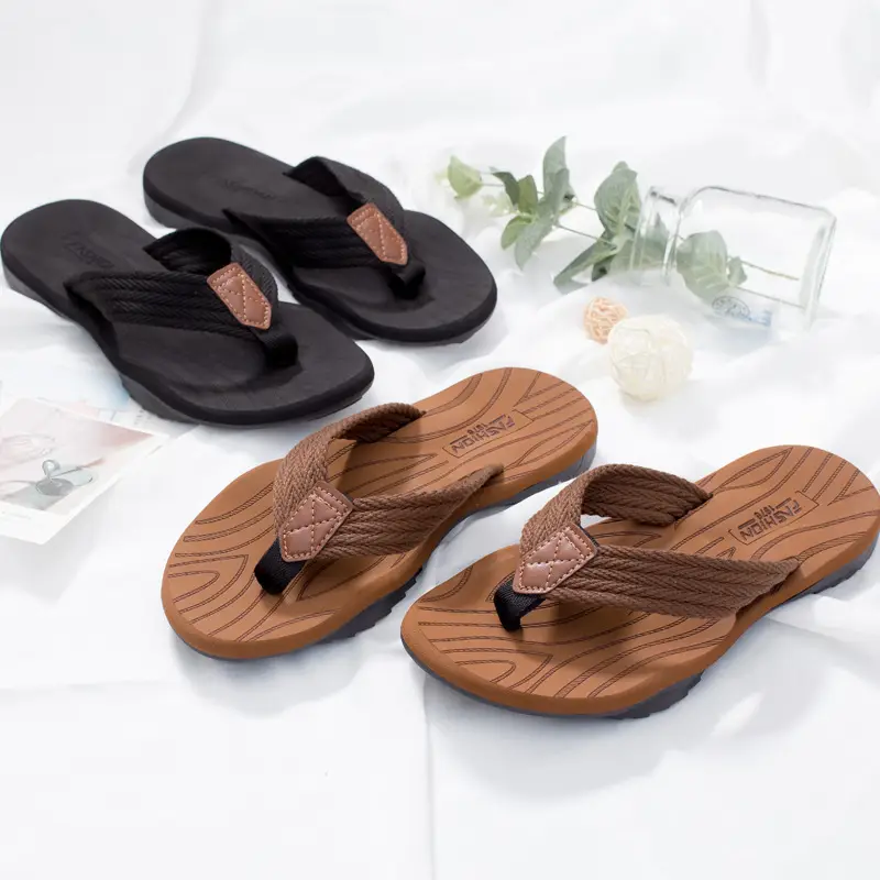 Black Rubber Platform Flip-Flops for Men Summer - Image 5