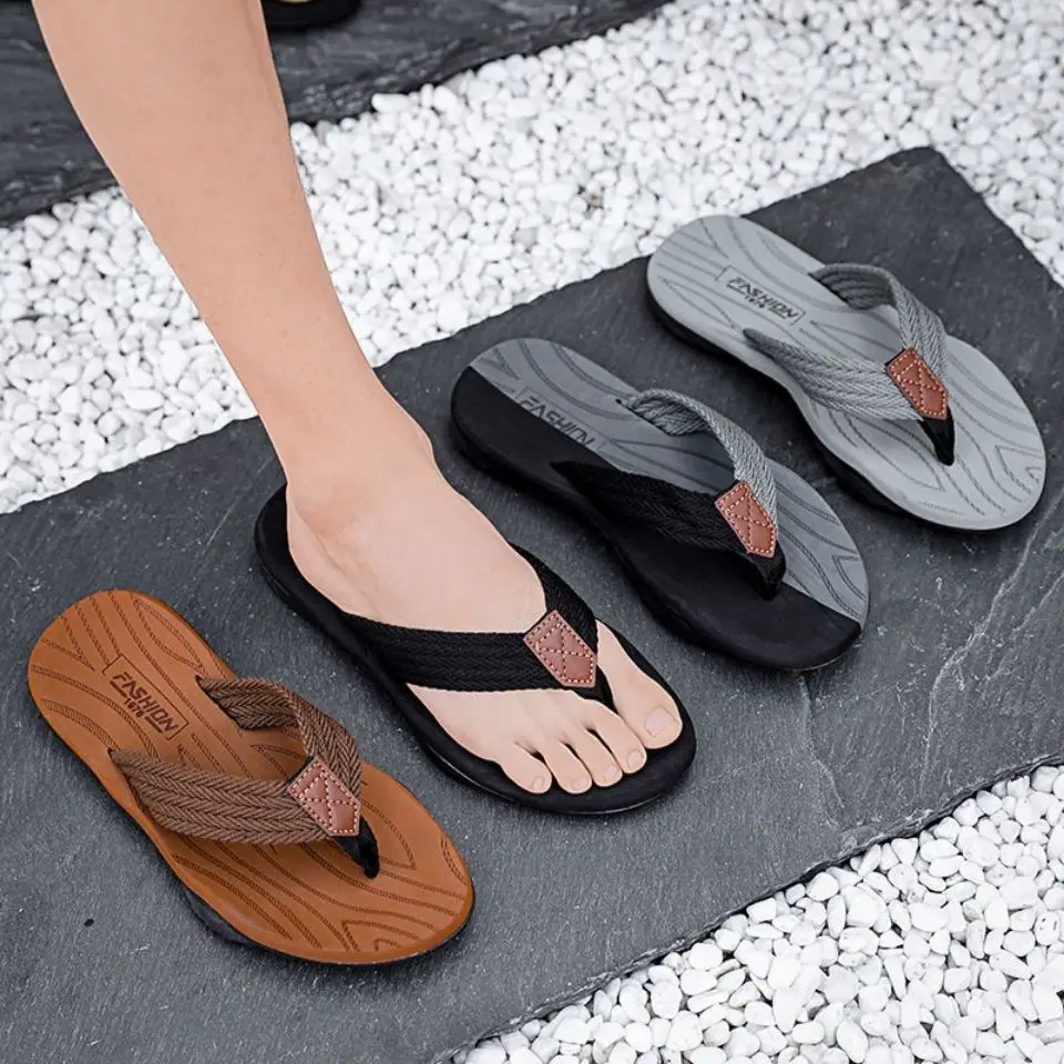Black Rubber Platform Flip-Flops for Men Summer - Image 6