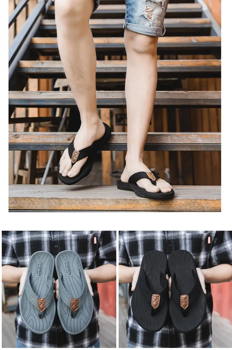 Black Rubber Platform Flip-Flops for Men Summer — feature 11