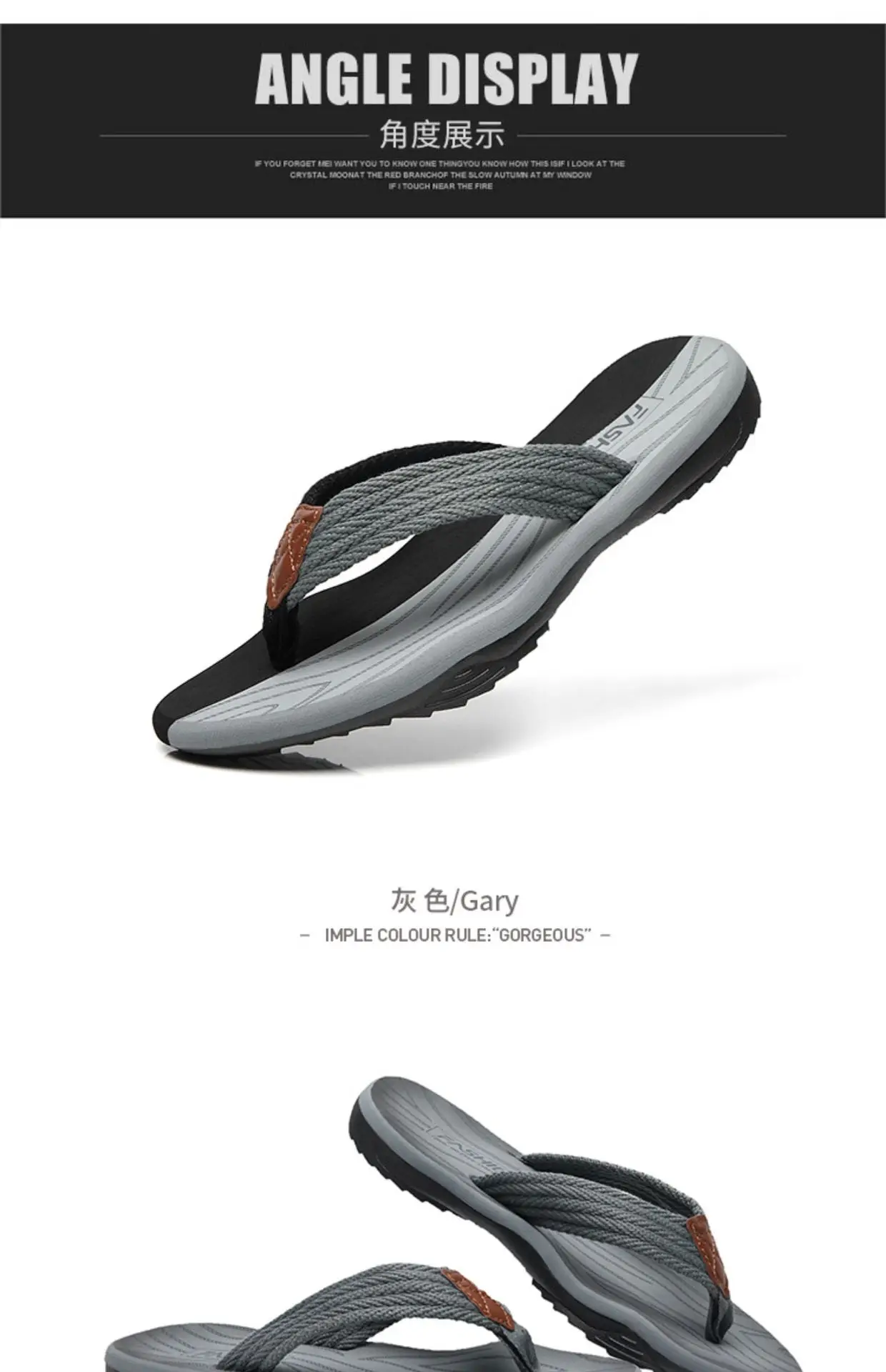 Black Rubber Platform Flip-Flops for Men Summer — feature 12