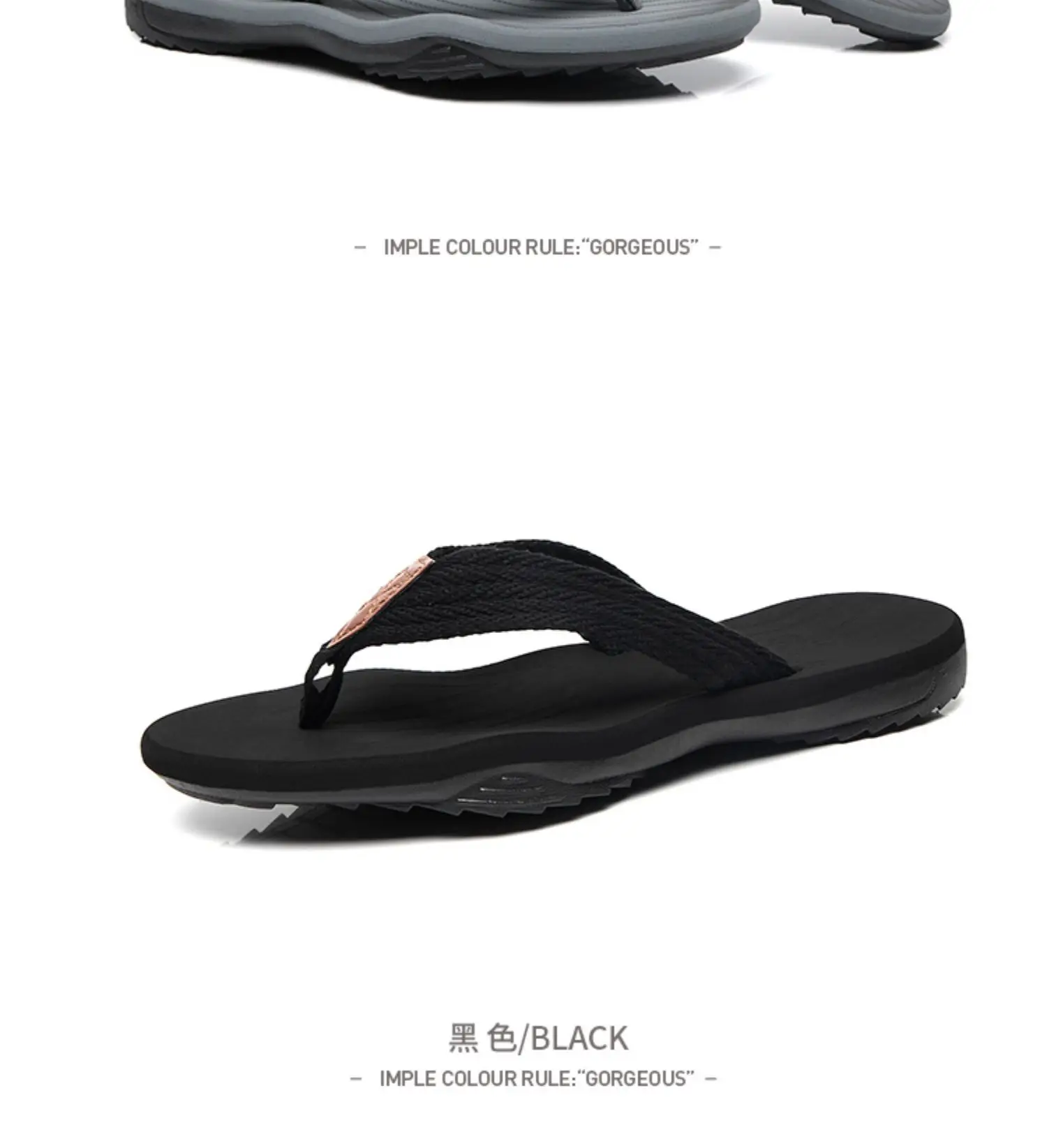 Black Rubber Platform Flip-Flops for Men Summer — feature 13