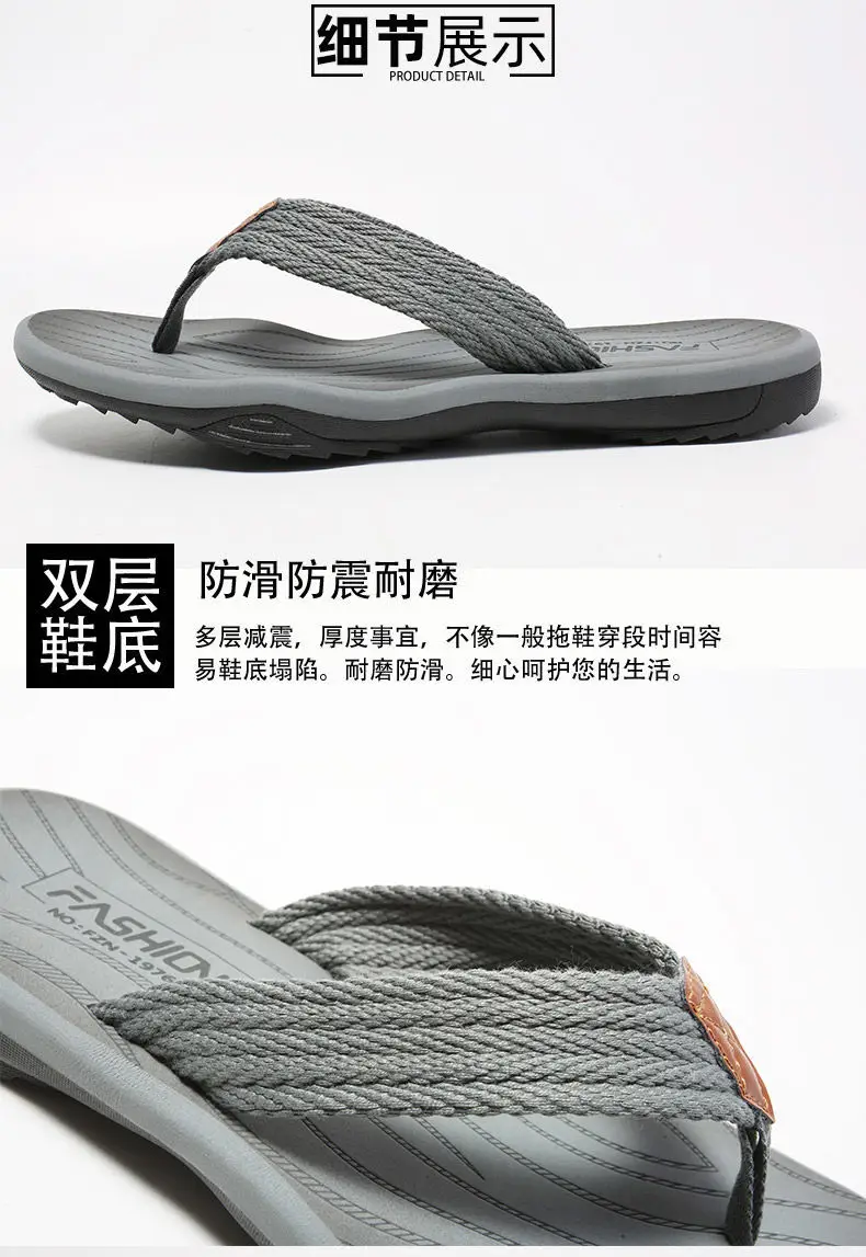 Black Rubber Platform Flip-Flops for Men Summer — feature 3