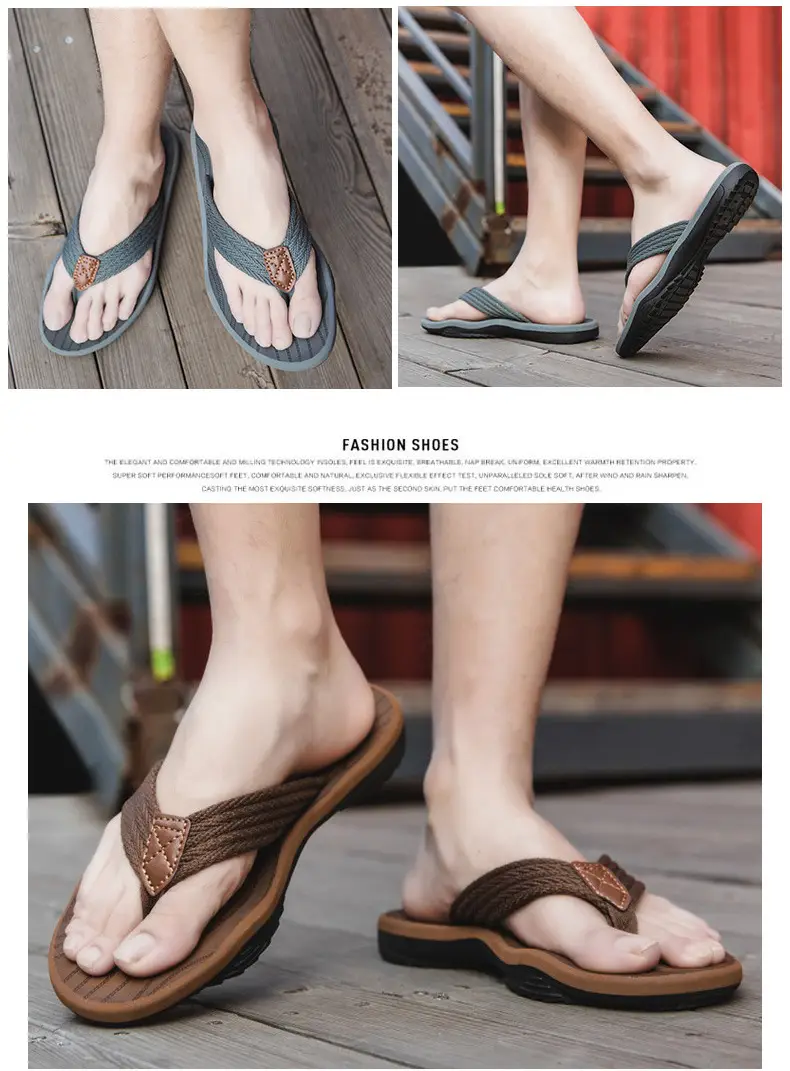 Black Rubber Platform Flip-Flops for Men Summer — feature 9