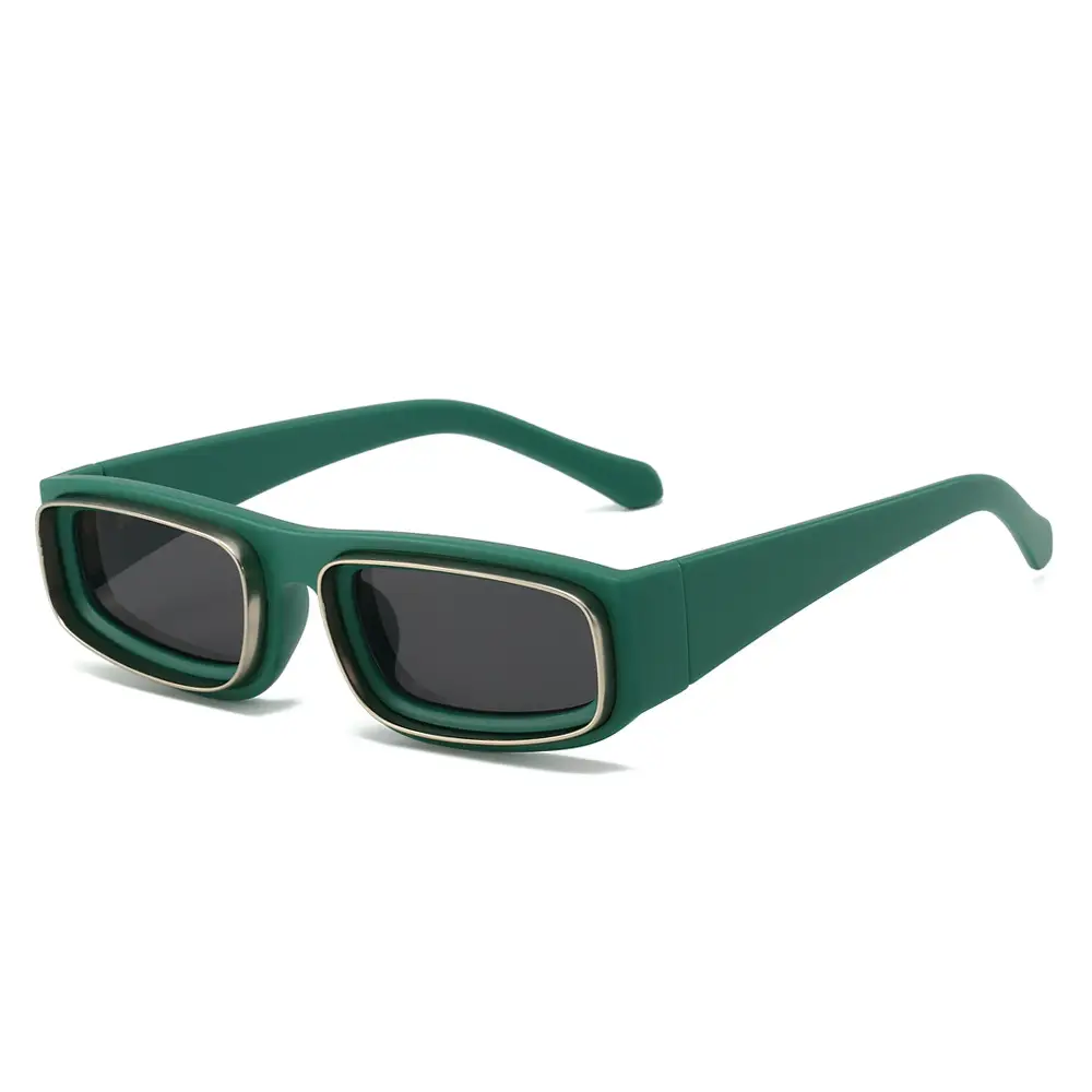 Black Square Frame Sunglasses European Style - Image 2