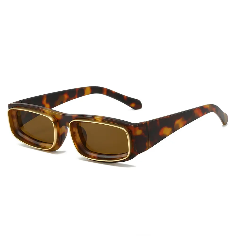 Black Square Frame Sunglasses European Style - Image 3