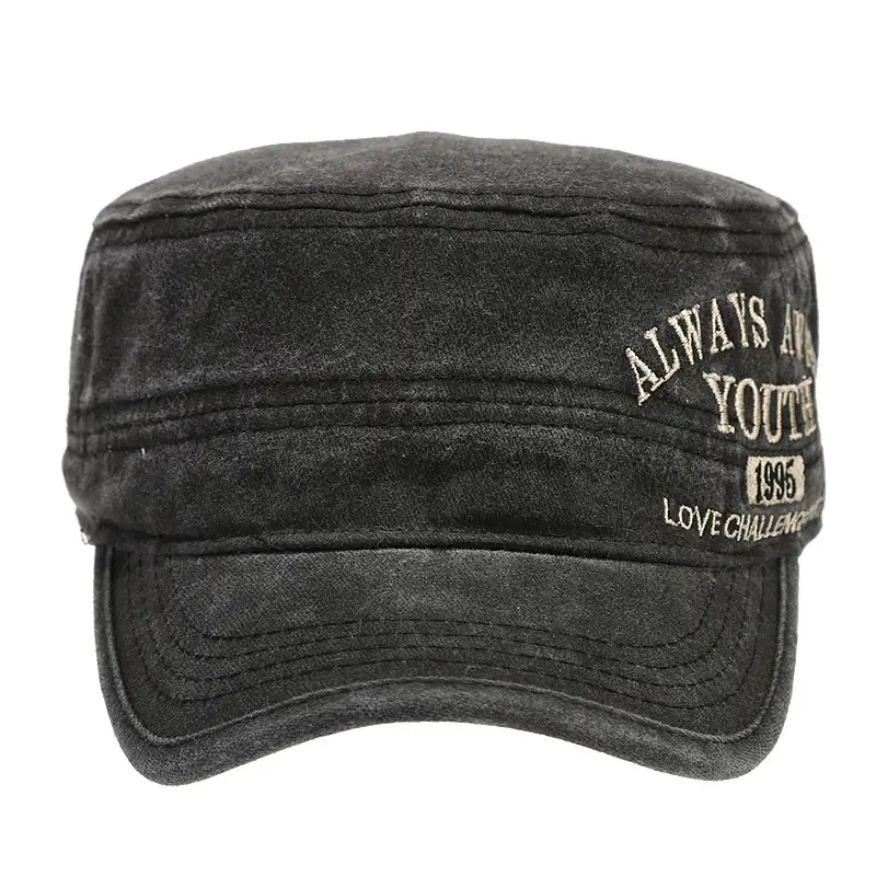 Black Cotton Peaked Cap for Women & Men - Image 11