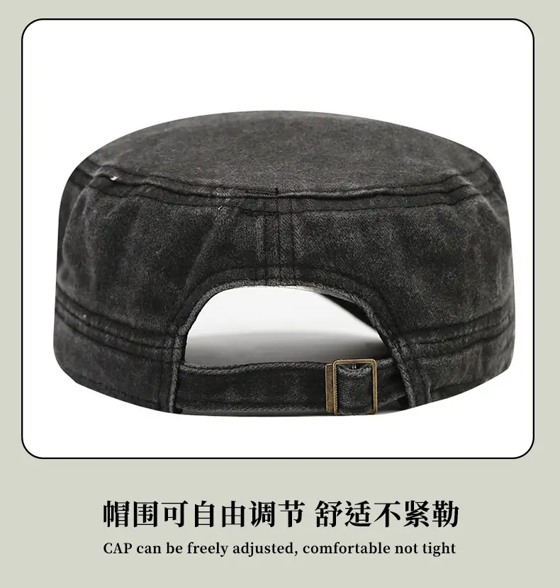 Black Cotton Peaked Cap for Women & Men — feature 10