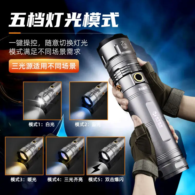 Rechargeable Flashlight with Strong Light & Long Battery Life