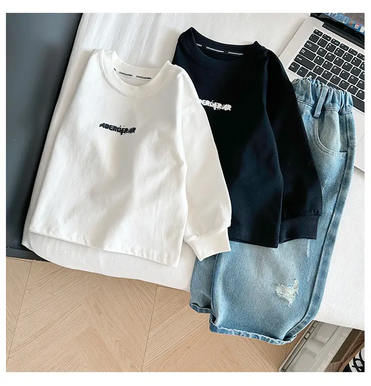 White Korean Letter T-Shirt for Boys Autumn β feature 10