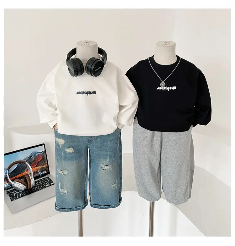White Korean Letter T-Shirt for Boys Autumn β feature 13