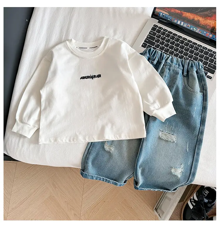 White Korean Letter T-Shirt for Boys Autumn β feature 16