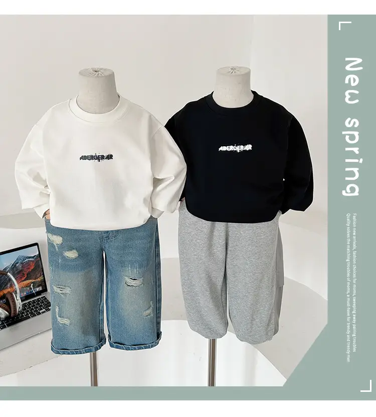 White Korean Letter T-Shirt for Boys Autumn β feature 2