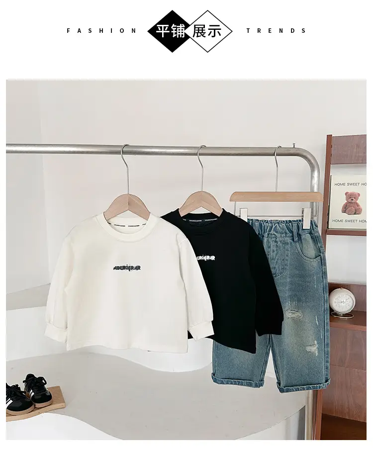 White Korean Letter T-Shirt for Boys Autumn β feature 6