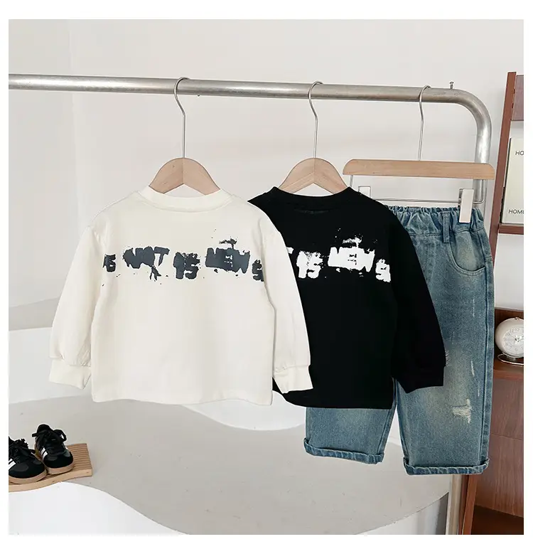 White Korean Letter T-Shirt for Boys Autumn β feature 7