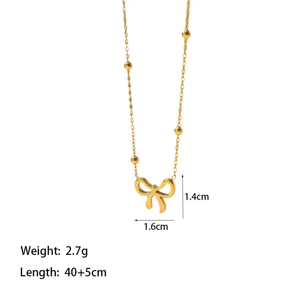 Gold Bow Tie Clavicle Necklace for Women — feature 4