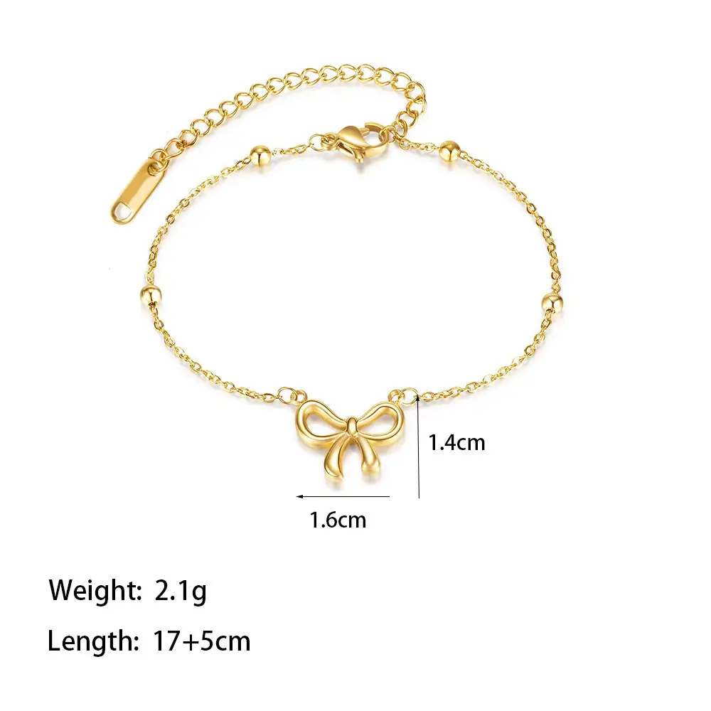 Gold Bow Tie Clavicle Necklace for Women - Image 3