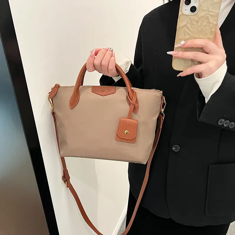Women Crossbody Tote Bag Beige Nylon 2025 Spring - Image 3