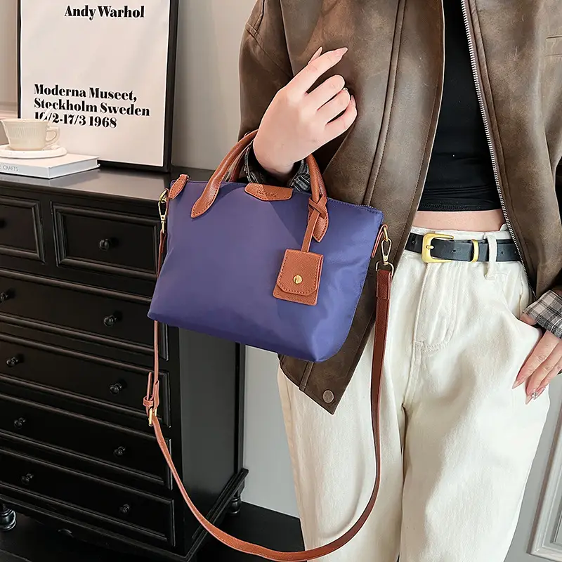 Women Crossbody Tote Bag Beige Nylon 2025 Spring - Image 5