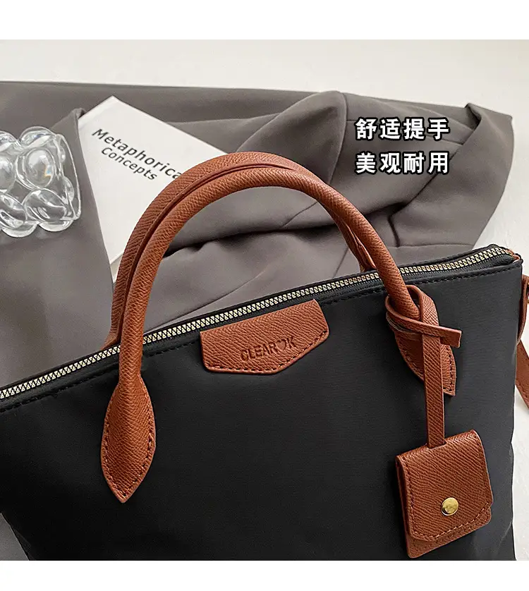 Women Crossbody Tote Bag Beige Nylon 2025 Spring — feature 11