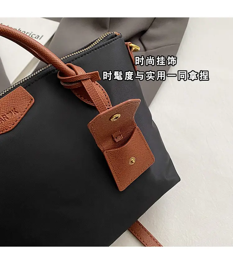 Women Crossbody Tote Bag Beige Nylon 2025 Spring — feature 12