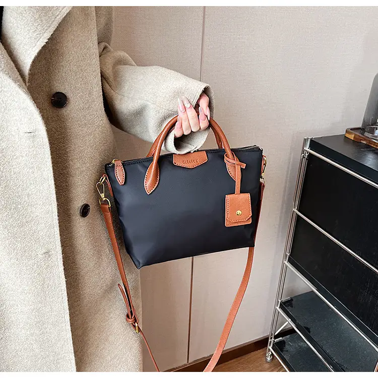 Women Crossbody Tote Bag Beige Nylon 2025 Spring — feature 17