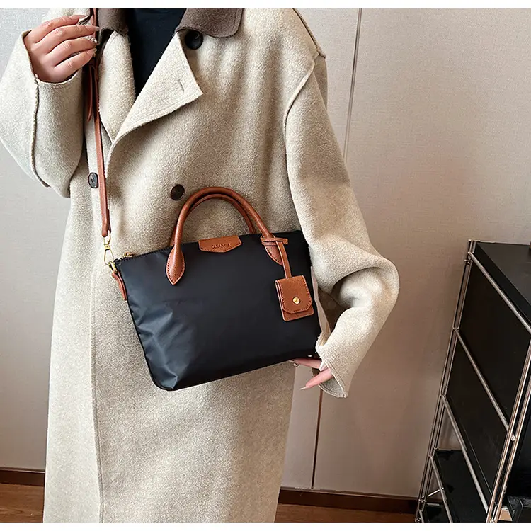 Women Crossbody Tote Bag Beige Nylon 2025 Spring — feature 21