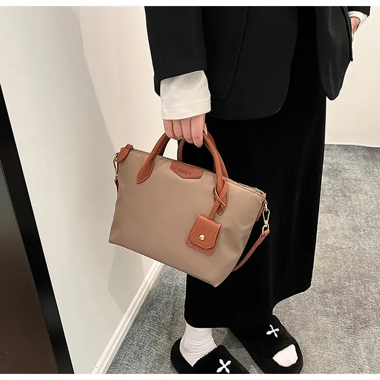 Women Crossbody Tote Bag Beige Nylon 2025 Spring — feature 23
