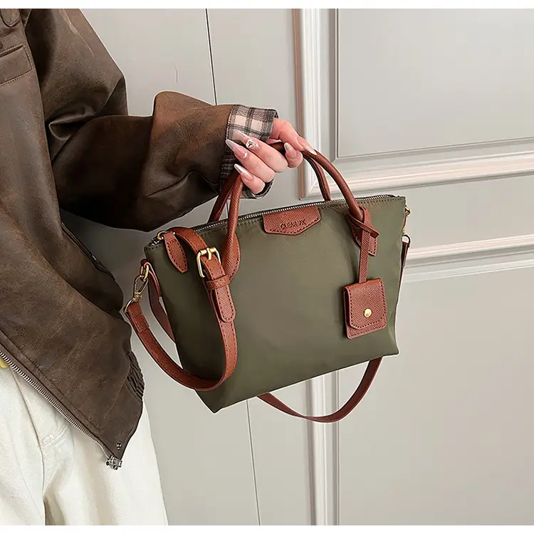 Women Crossbody Tote Bag Beige Nylon 2025 Spring — feature 29