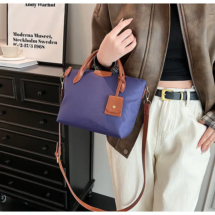 Women Crossbody Tote Bag Beige Nylon 2025 Spring — feature 34