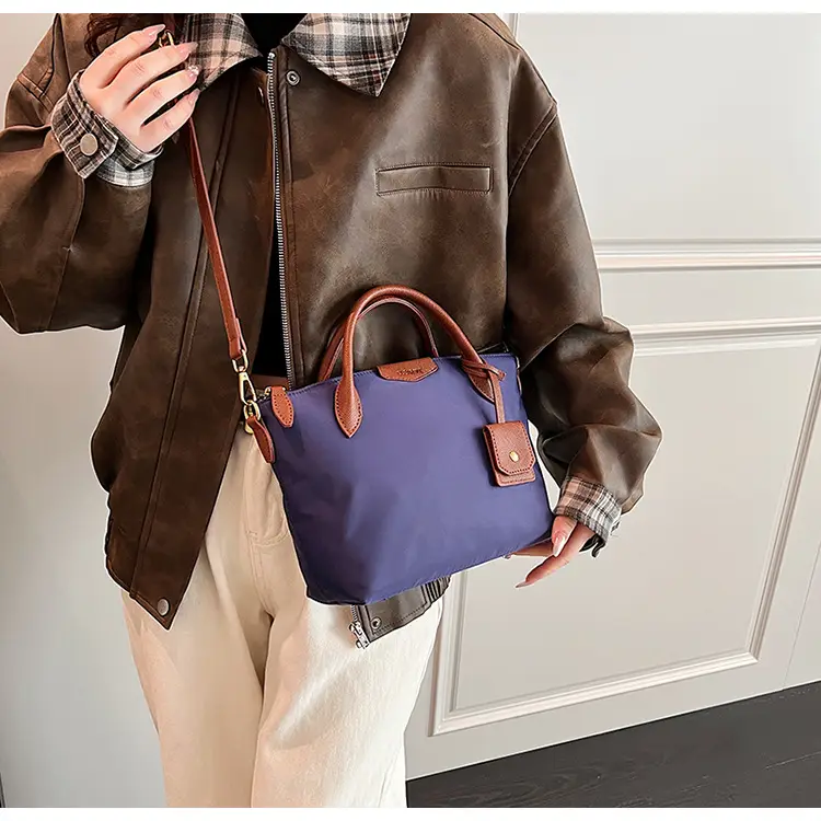 Women Crossbody Tote Bag Beige Nylon 2025 Spring — feature 36