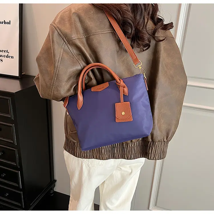 Women Crossbody Tote Bag Beige Nylon 2025 Spring — feature 37