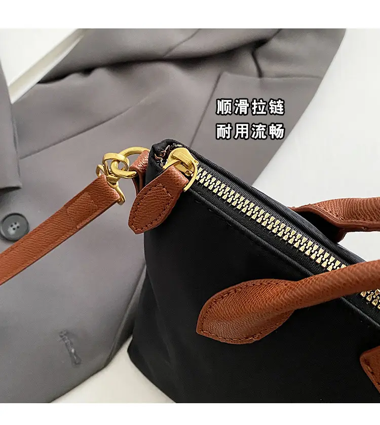 Women Crossbody Tote Bag Beige Nylon 2025 Spring — feature 5