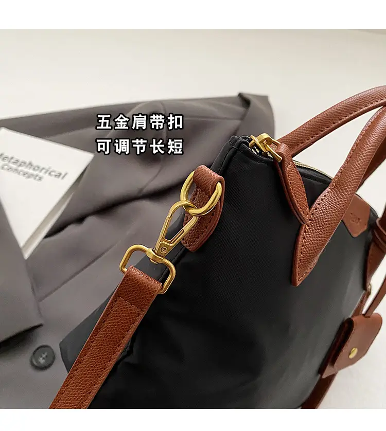 Women Crossbody Tote Bag Beige Nylon 2025 Spring — feature 9