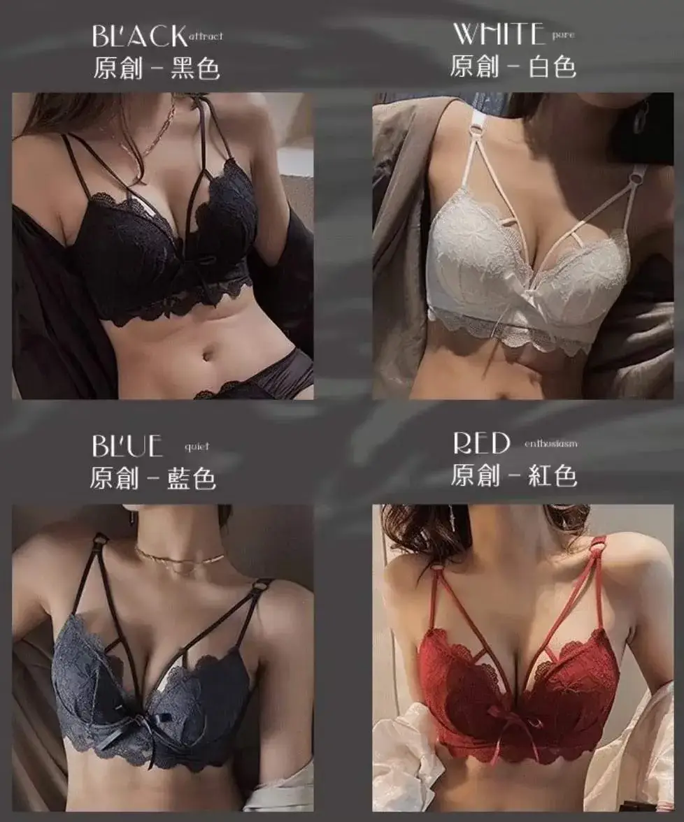 Red Lace Push Up Bra for Small Chest Anti Sagging — feature 11