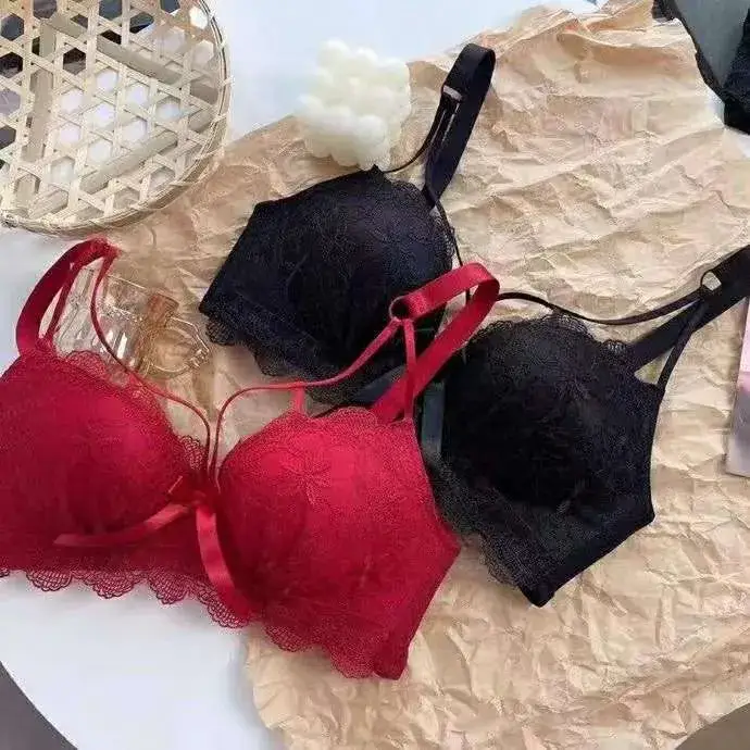 Red Lace Push Up Bra for Small Chest Anti Sagging — feature 21