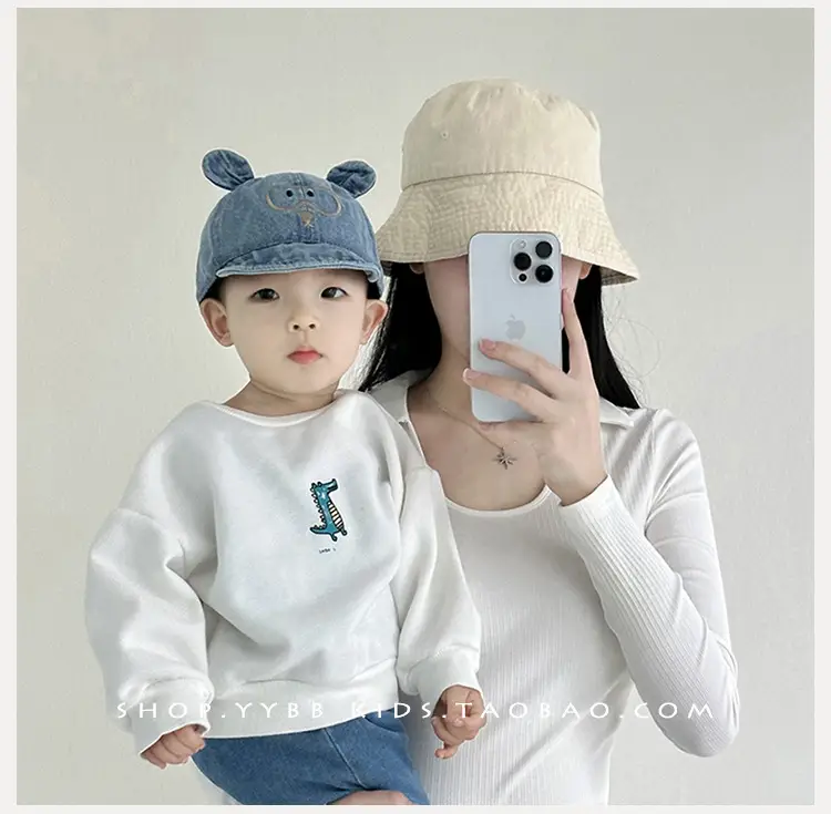 Kids Beanie Hat Blue Soft Briocephalus Beaded — feature 2