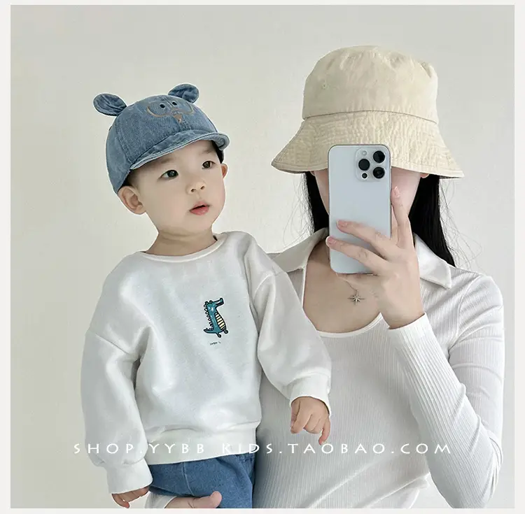 Kids Beanie Hat Blue Soft Briocephalus Beaded — feature 3