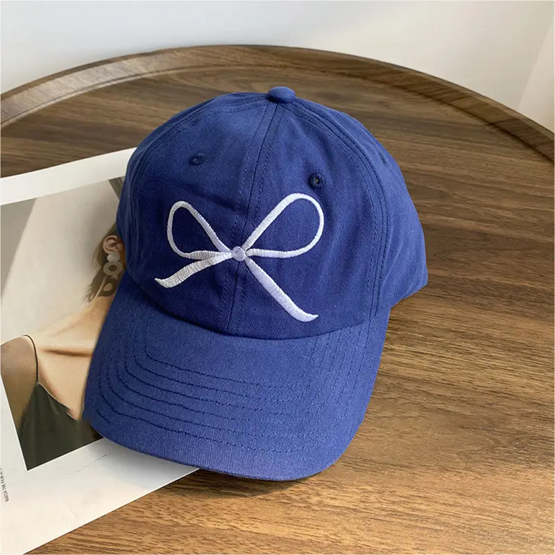 Pink Bow Embroidered Women's Baseball Cap - Image 3
